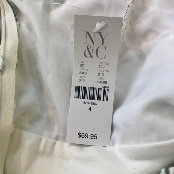 NWT New York & Co Knee Length White & Floral Dress - Picture 5 of 8